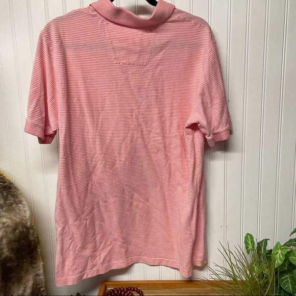 Nautica Striped Polo Shirt Pink & Yellow Sz Medium - Picture 4 of 6